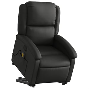 vidaXL Leather Massage Recliner Chair in Black