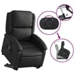 vidaXL Leather Massage Recliner Chair in Black