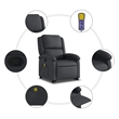 vidaXL Leather Massage Recliner Chair in Black