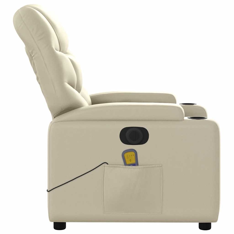 vidaXL Electric Massage Recliner Chair in Cream