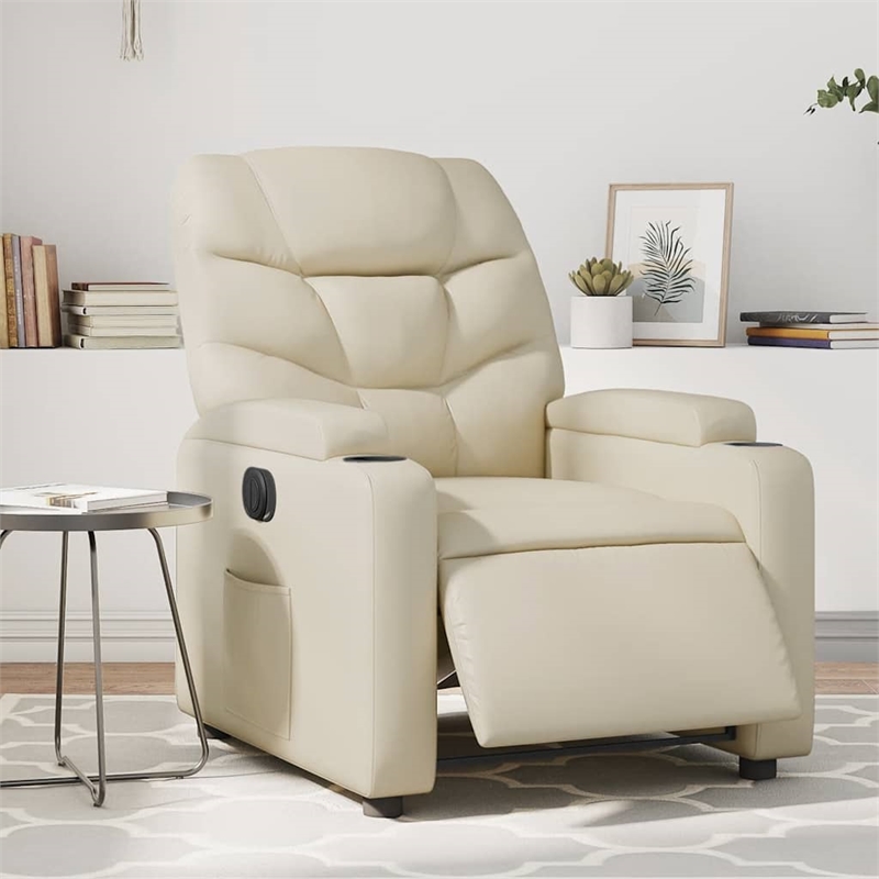 vidaXL Electric Massage Recliner Chair in Cream