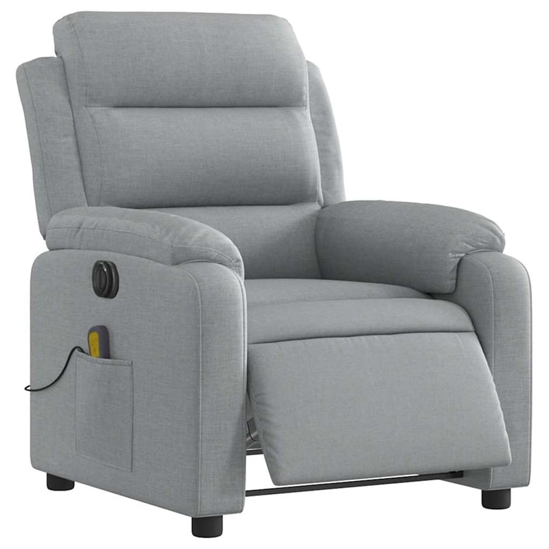 vidaXL Electric Massage Recliner Chair in Light Grey