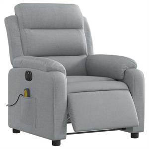 vidaXL Electric Massage Recliner Chair in Light Grey