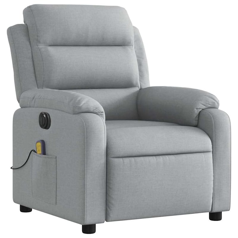 vidaXL Electric Massage Recliner Chair in Light Grey
