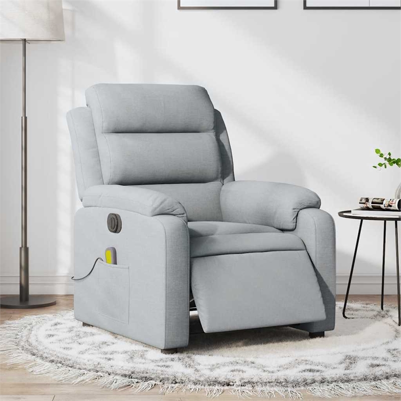 vidaXL Electric Massage Recliner Chair in Light Grey
