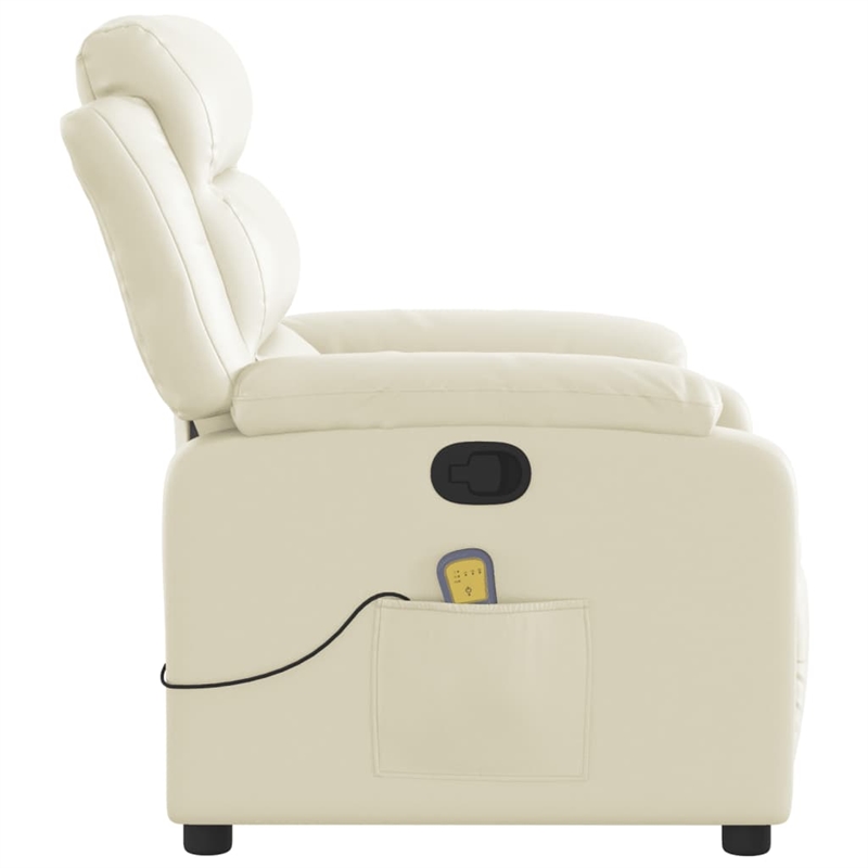 vidaXL Massage Recliner Chair in Cream