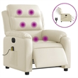 vidaXL Faux Leather Electric Massage Recliner Chair in Cream