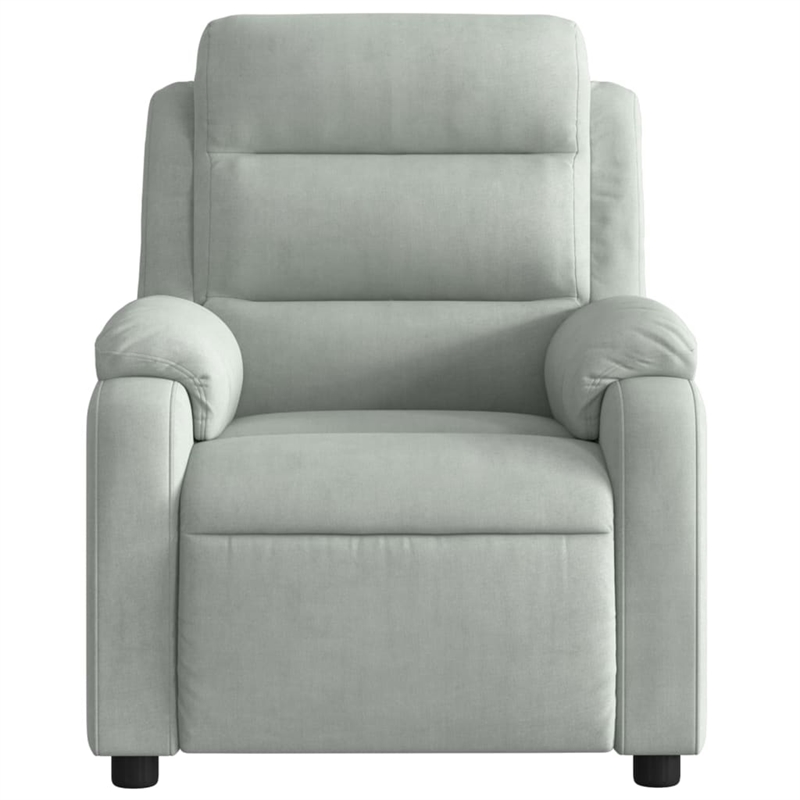 vidaXL Velvet Massage Recliner Chair in Light Grey