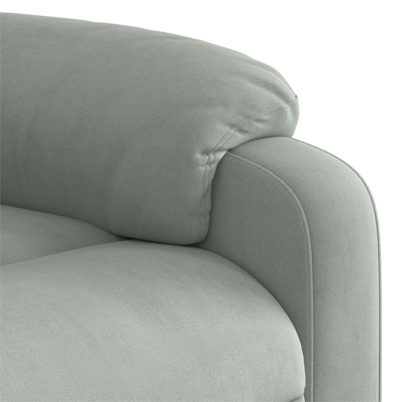 vidaXL Velvet Massage Recliner Chair in Light Grey