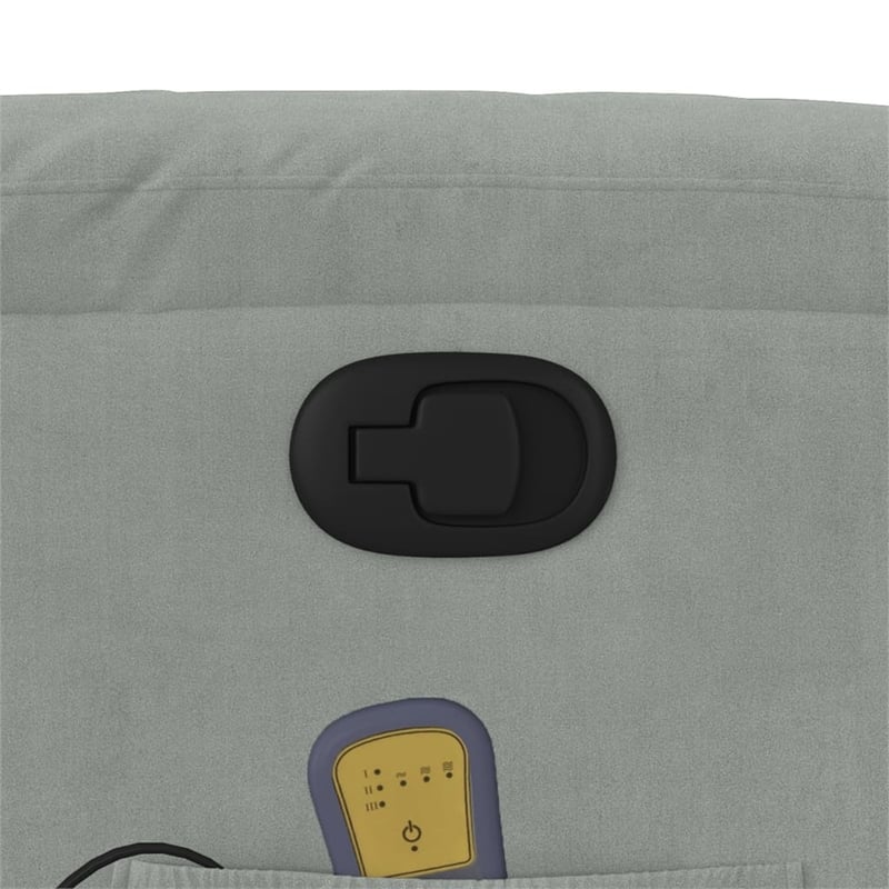 vidaXL Velvet Massage Recliner Chair in Light Grey