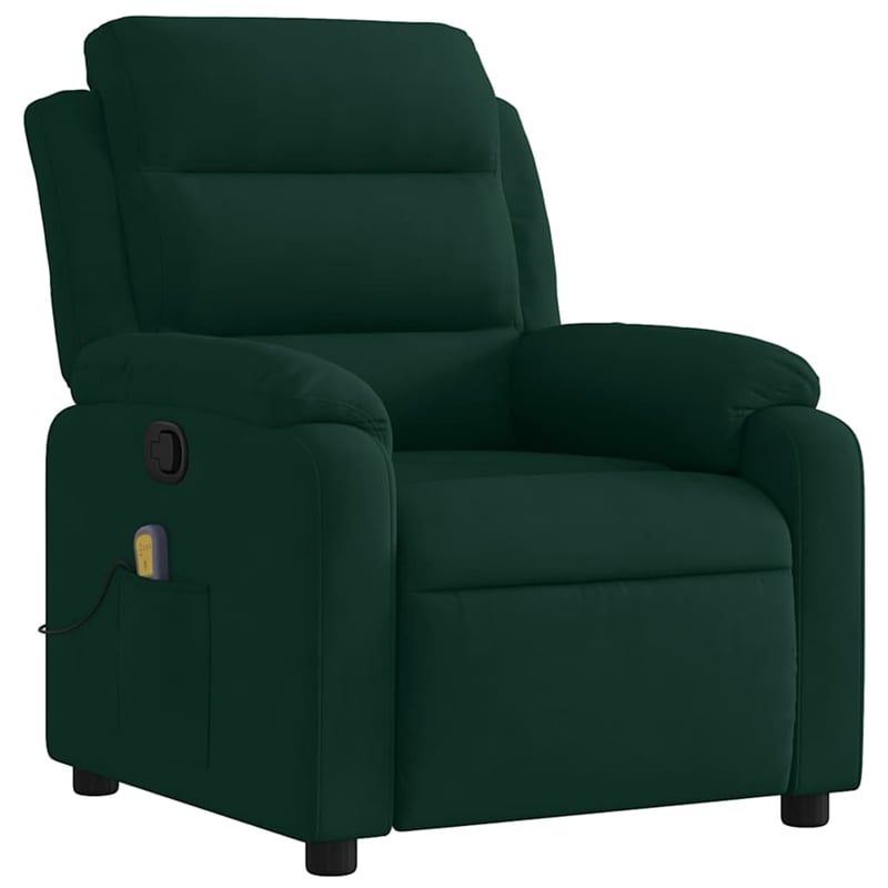 vidaXL Massage Recliner Chair in Dark Green