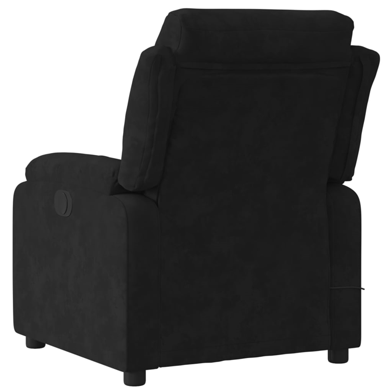 vidaXL Velvet Massage Recliner Chair in Black