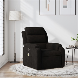 vidaXL Velvet Massage Recliner Chair in Black