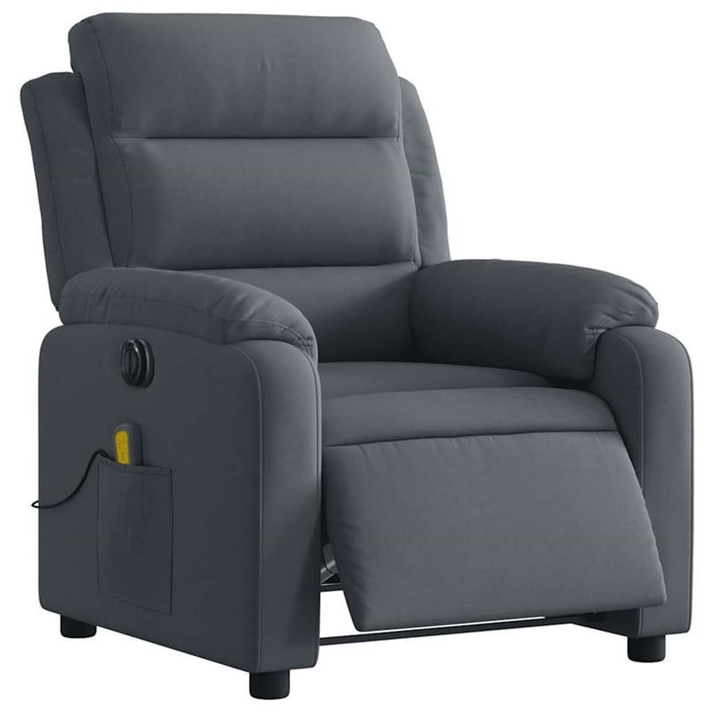 vidaXL Velvet Electric Massage Recliner Chair in Dark Grey
