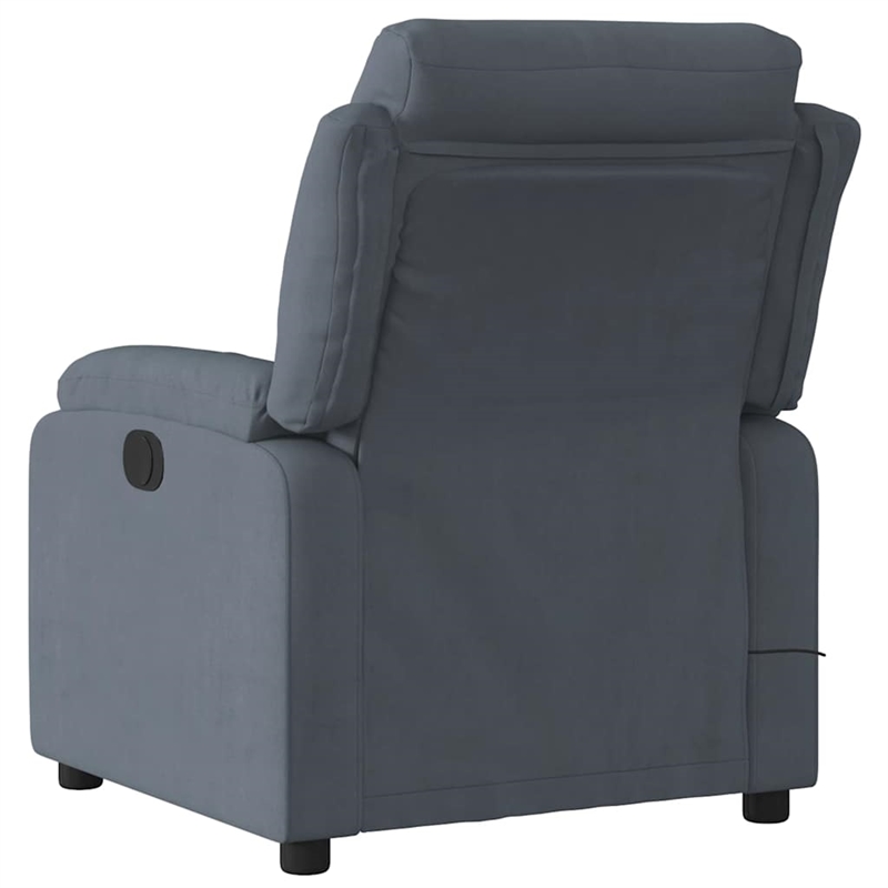 vidaXL Velvet Electric Massage Recliner Chair in Dark Grey