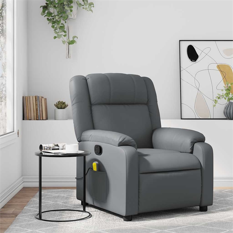 vidaXL Massage Recliner Chair in Gray