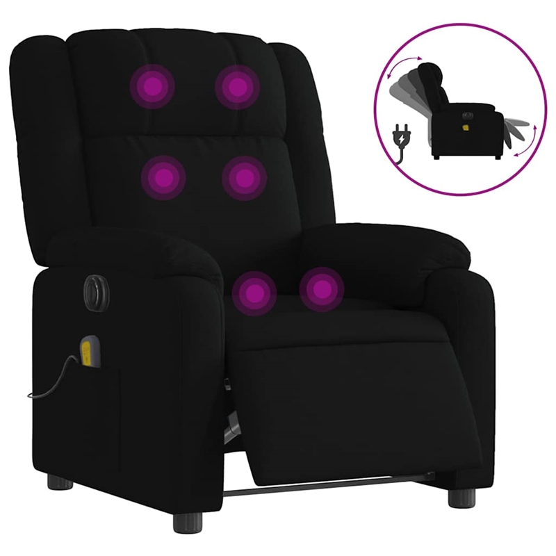 vidaXL Electric Massage Recliner Chair in Black