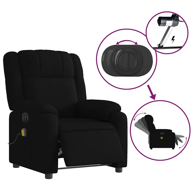 vidaXL Electric Massage Recliner Chair in Black