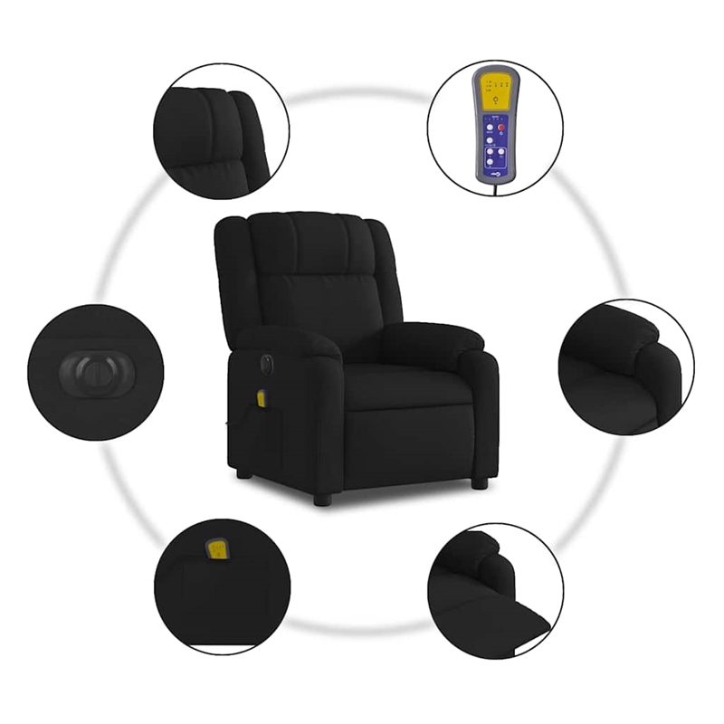 vidaXL Electric Massage Recliner Chair in Black