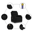 vidaXL Velvet Electric Massage Recliner Chair in Black