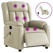 vidaXL Faux Leather Electric Massage Recliner Chair in Cream