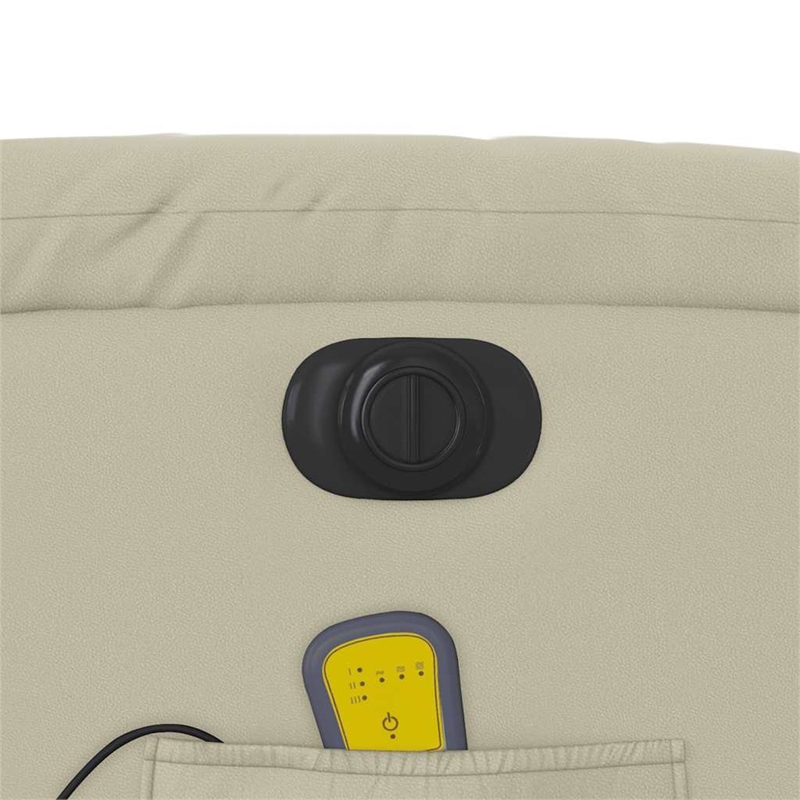 vidaXL Faux Leather Electric Massage Recliner Chair in Cream