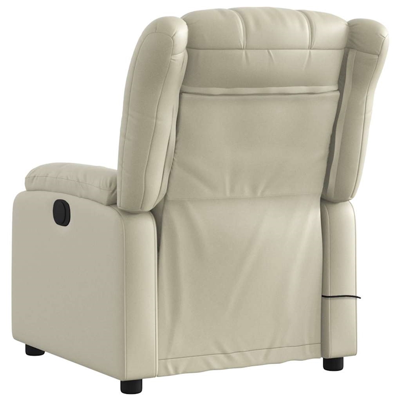 vidaXL Faux Leather Electric Massage Recliner Chair in Cream