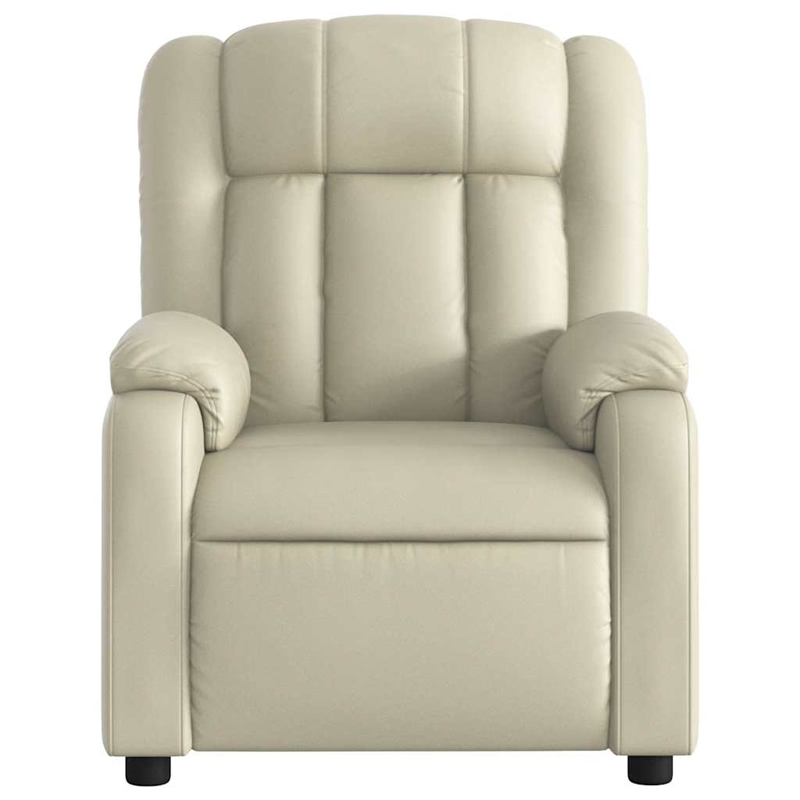 vidaXL Faux Leather Electric Massage Recliner Chair in Cream