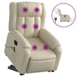 vidaXL Faux Leather Electric Stand up Massage Recliner Chair in Cream