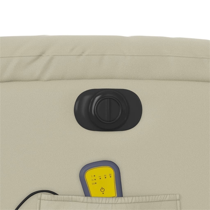 vidaXL Faux Leather Electric Stand up Massage Recliner Chair in Cream