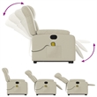 vidaXL Faux Leather Electric Stand up Massage Recliner Chair in Cream