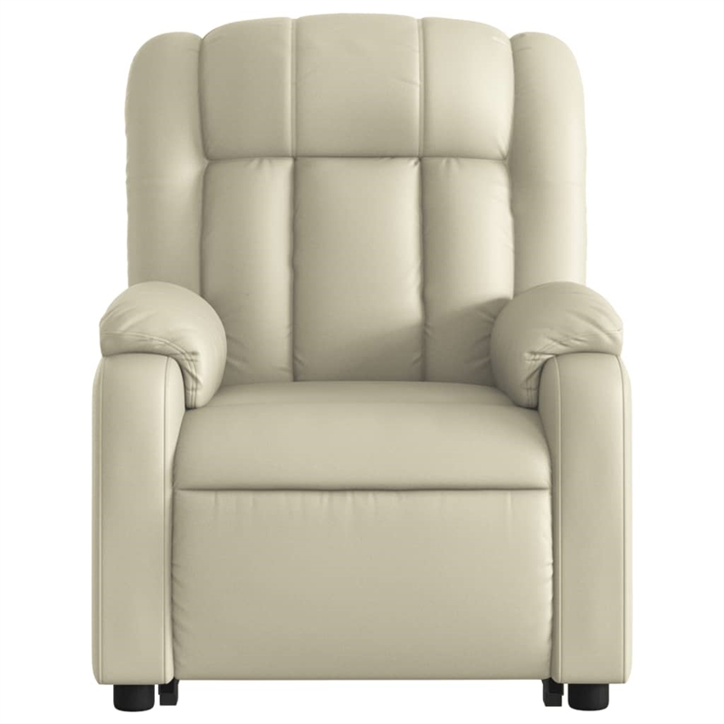 vidaXL Faux Leather Electric Stand up Massage Recliner Chair in Cream