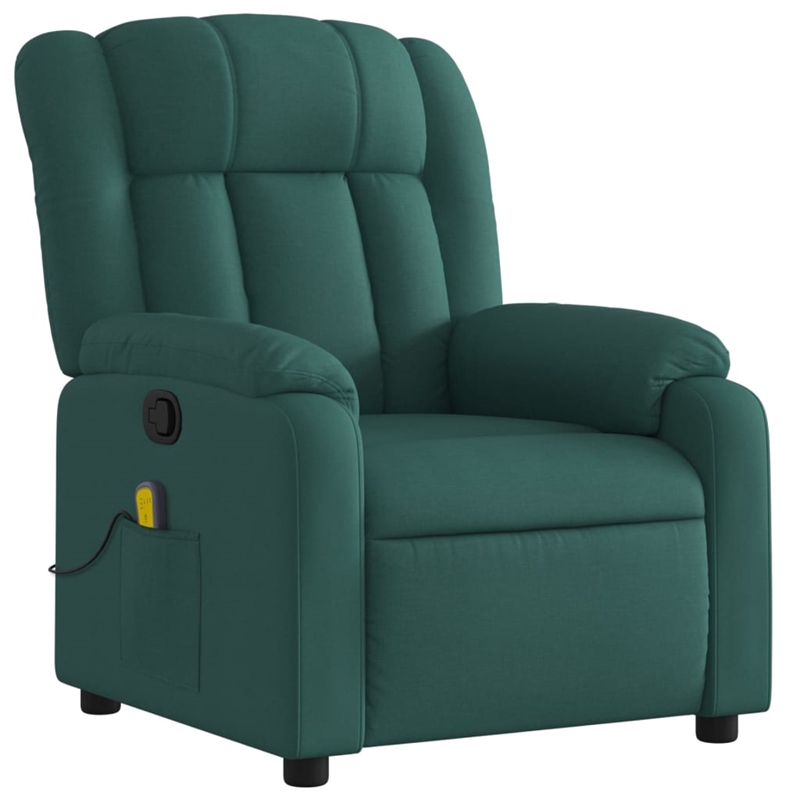 vidaXL Massage Recliner Chair in Dark Green