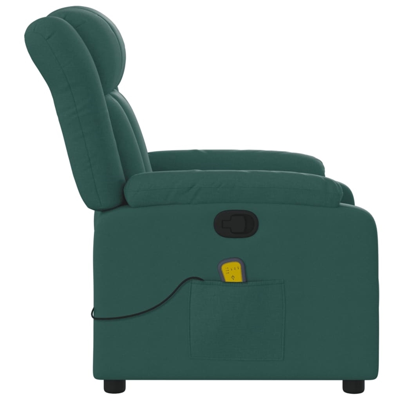 vidaXL Massage Recliner Chair in Dark Green
