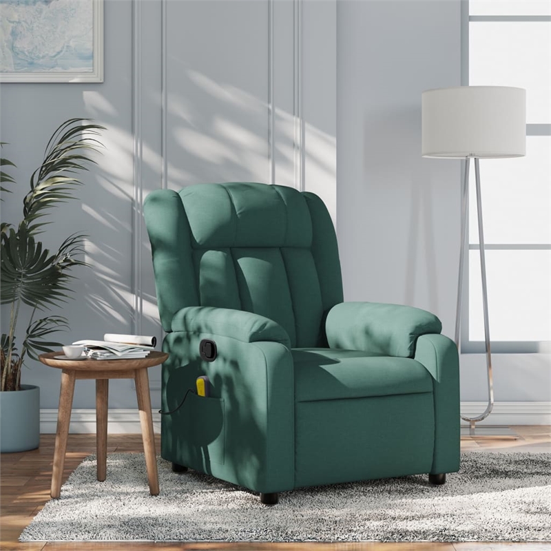 vidaXL Massage Recliner Chair in Dark Green
