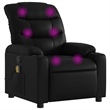 vidaXL Faux Leather Massage Recliner Chair in Black