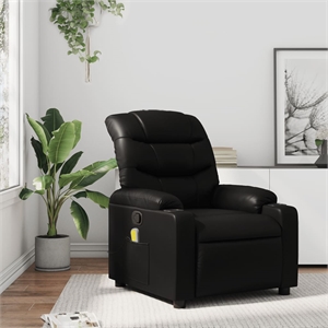 vidaXL Faux Leather Massage Recliner Chair in Black