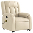 vidaXL Fabric Stand up Massage Recliner Chair in Cream