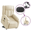 vidaXL Fabric Stand up Massage Recliner Chair in Cream