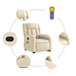 vidaXL Fabric Stand up Massage Recliner Chair in Cream