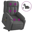vidaXL Fabric Electric Stand up Massage Recliner Chair in Dark Gray
