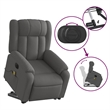 vidaXL Fabric Electric Stand up Massage Recliner Chair in Dark Gray