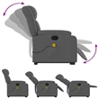 vidaXL Fabric Electric Stand up Massage Recliner Chair in Dark Gray