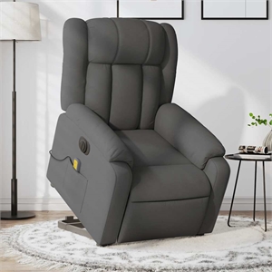vidaXL Fabric Electric Stand up Massage Recliner Chair in Dark Gray
