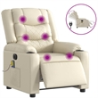 vidaXL Faux Leather Electric Massage Recliner Chair in Cream