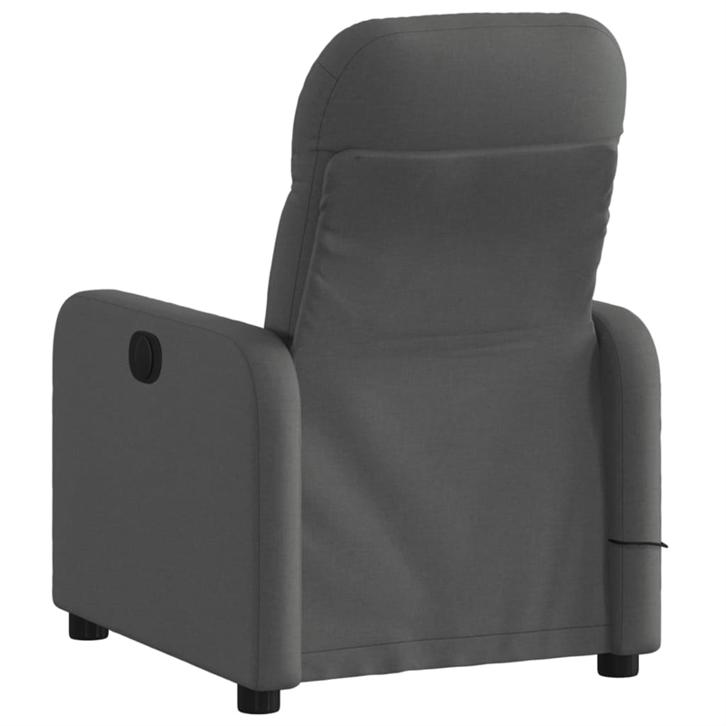 vidaXL Fabric Massage Recliner Chair in Dark Grey
