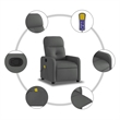 vidaXL Fabric Massage Recliner Chair in Dark Grey