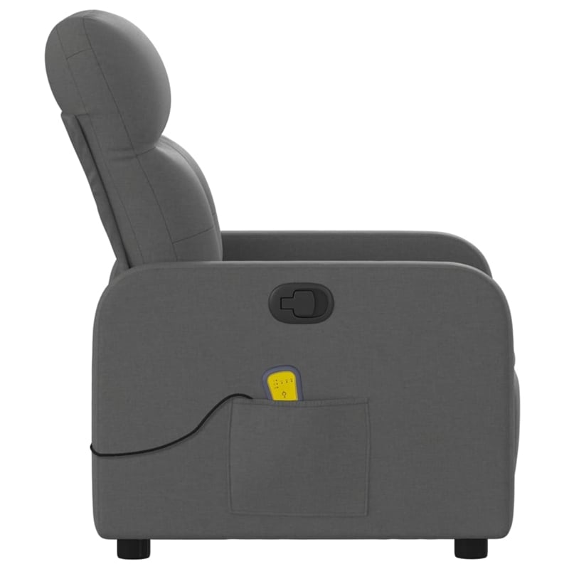 vidaXL Fabric Massage Recliner Chair in Dark Grey