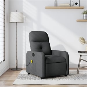 vidaXL Fabric Massage Recliner Chair in Dark Grey