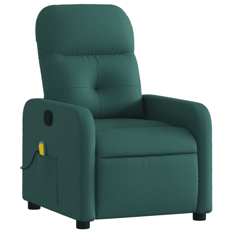 vidaXL Massage Recliner Chair in Dark Green